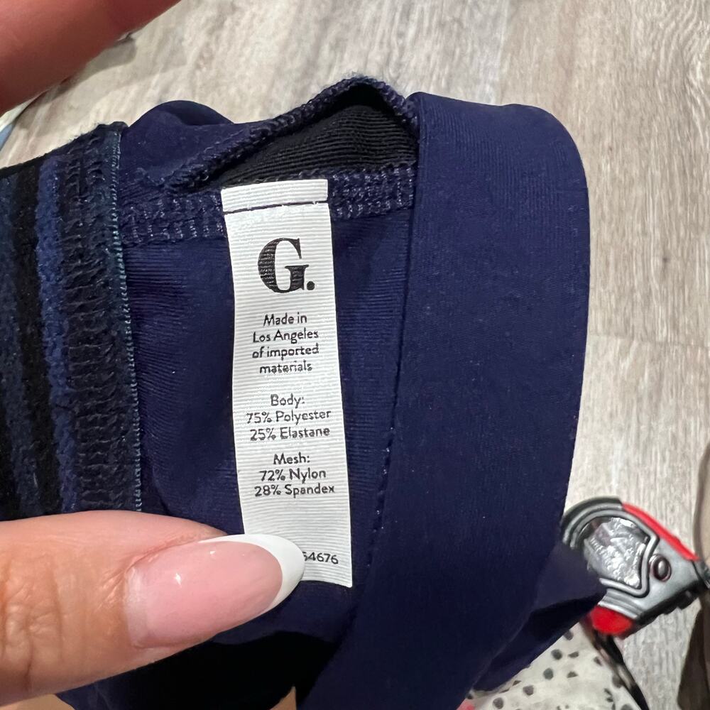 Goop G. Brand Bralette Sport Navy Blue Racerback Bra Size Medium - Picture 5 of 6